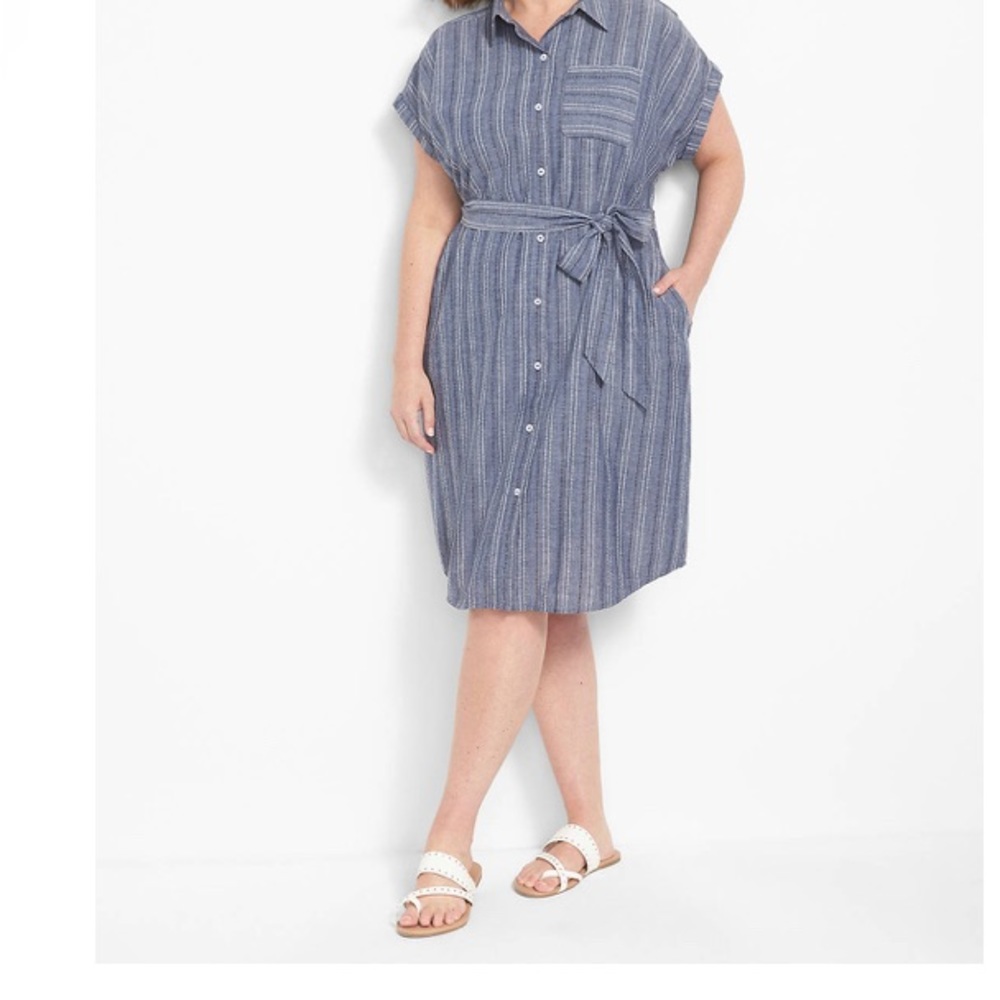 Lane Bryant Striped Shirt Dress